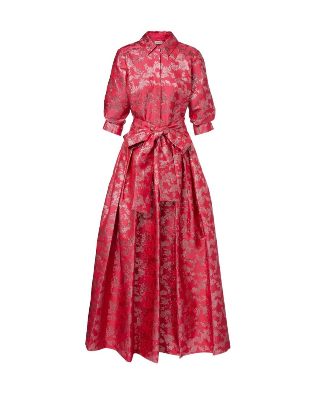 Jonathan Simkhai Red Belted Jacquard Dress