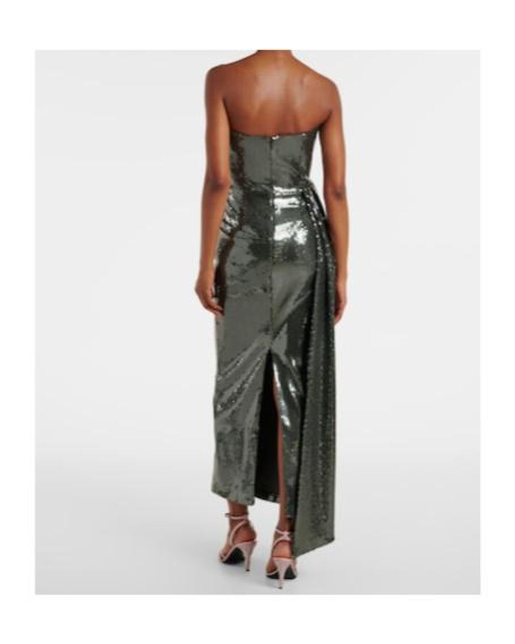 Alex Perry Black Draped Sequined Corset Dress