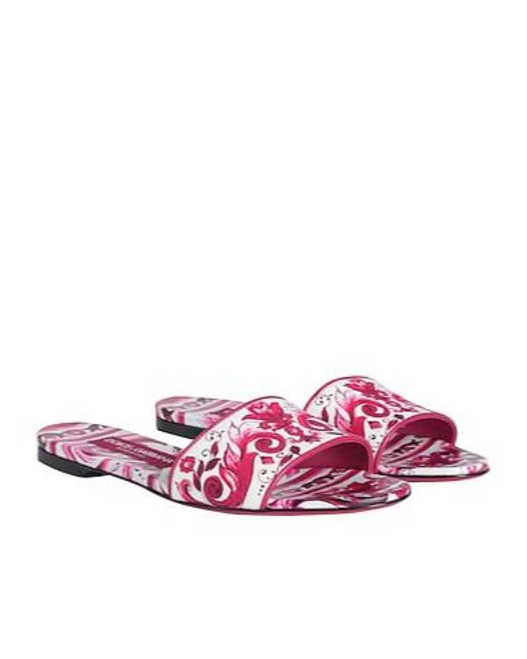 Dolce & Gabbana Pink Floralprint Skate Slides
