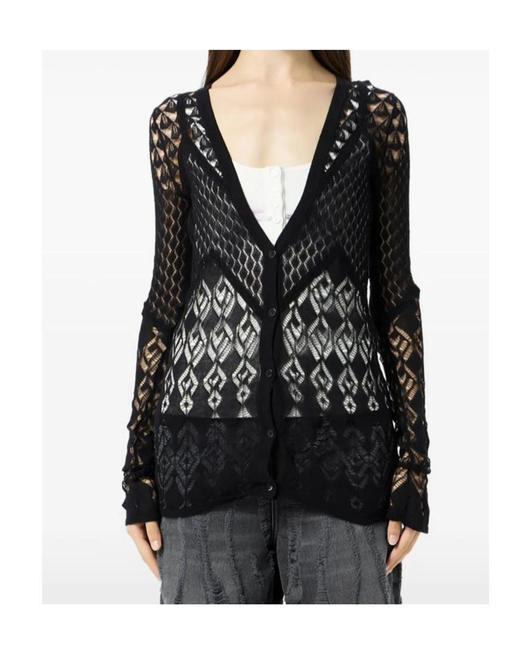 Blumarine Black V-Neck Cardigan