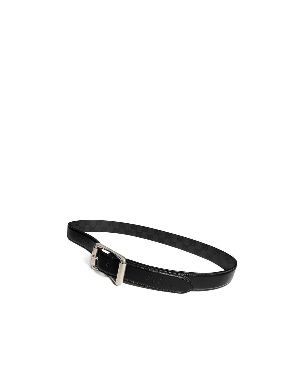 Gucci White Reversible Belt With Roller Buckle for men