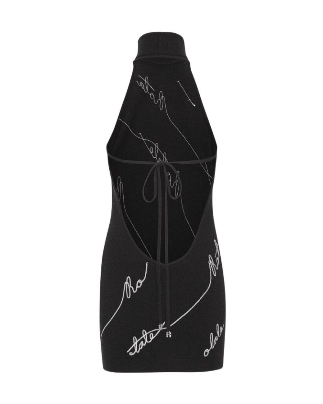 ROTATE BIRGER CHRISTENSEN Black Sequin Logo Mini Dress