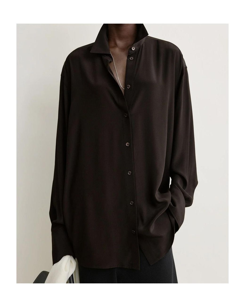 Totême Black Totême Satin Crepe Shirt