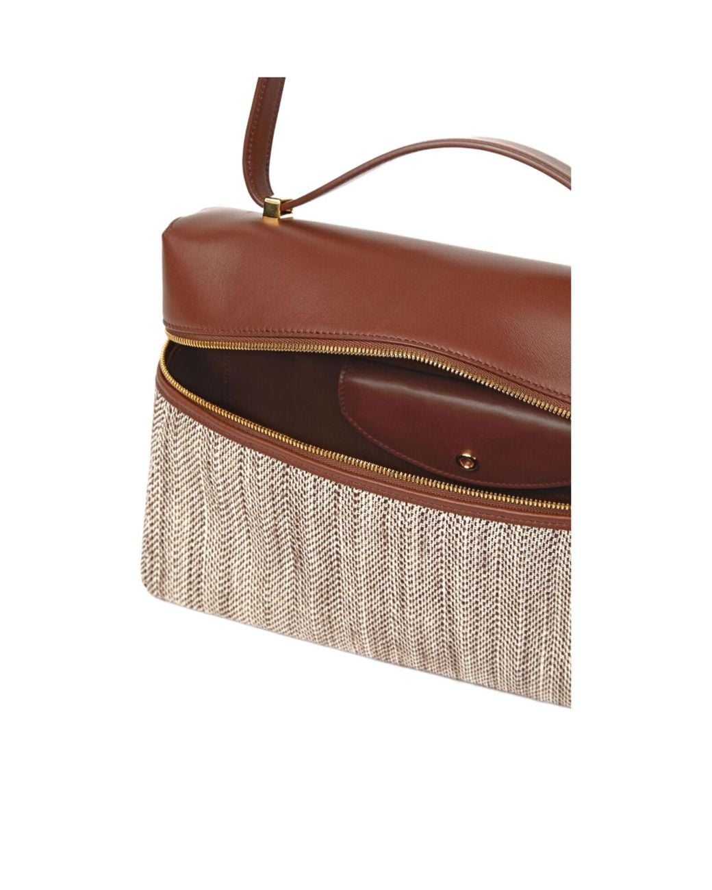 Loro Piana Brown Extra Zipper Shoulder Bag