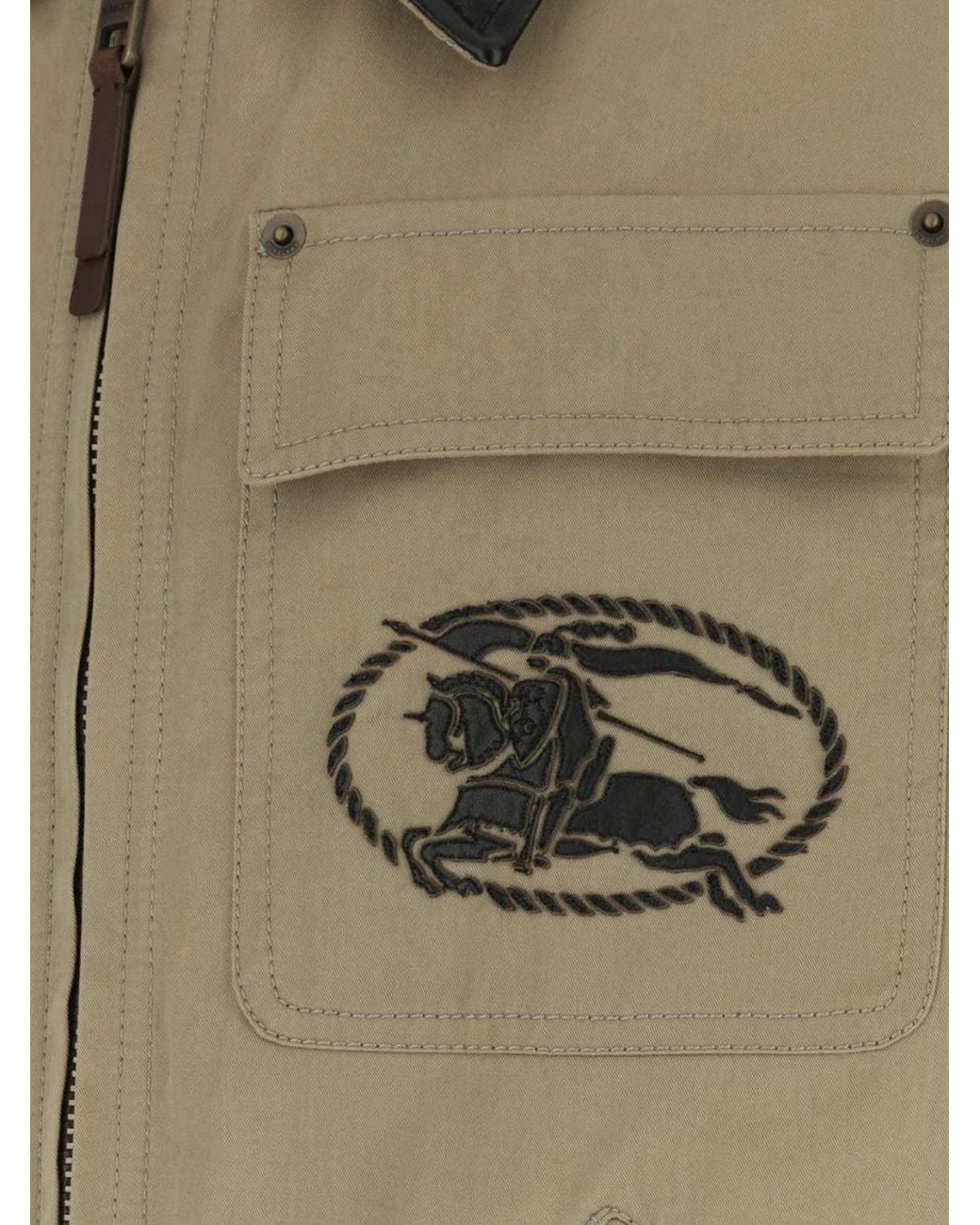 Burberry Natural Apos;S Westley Logo Embroidered Cotton Jacket for men