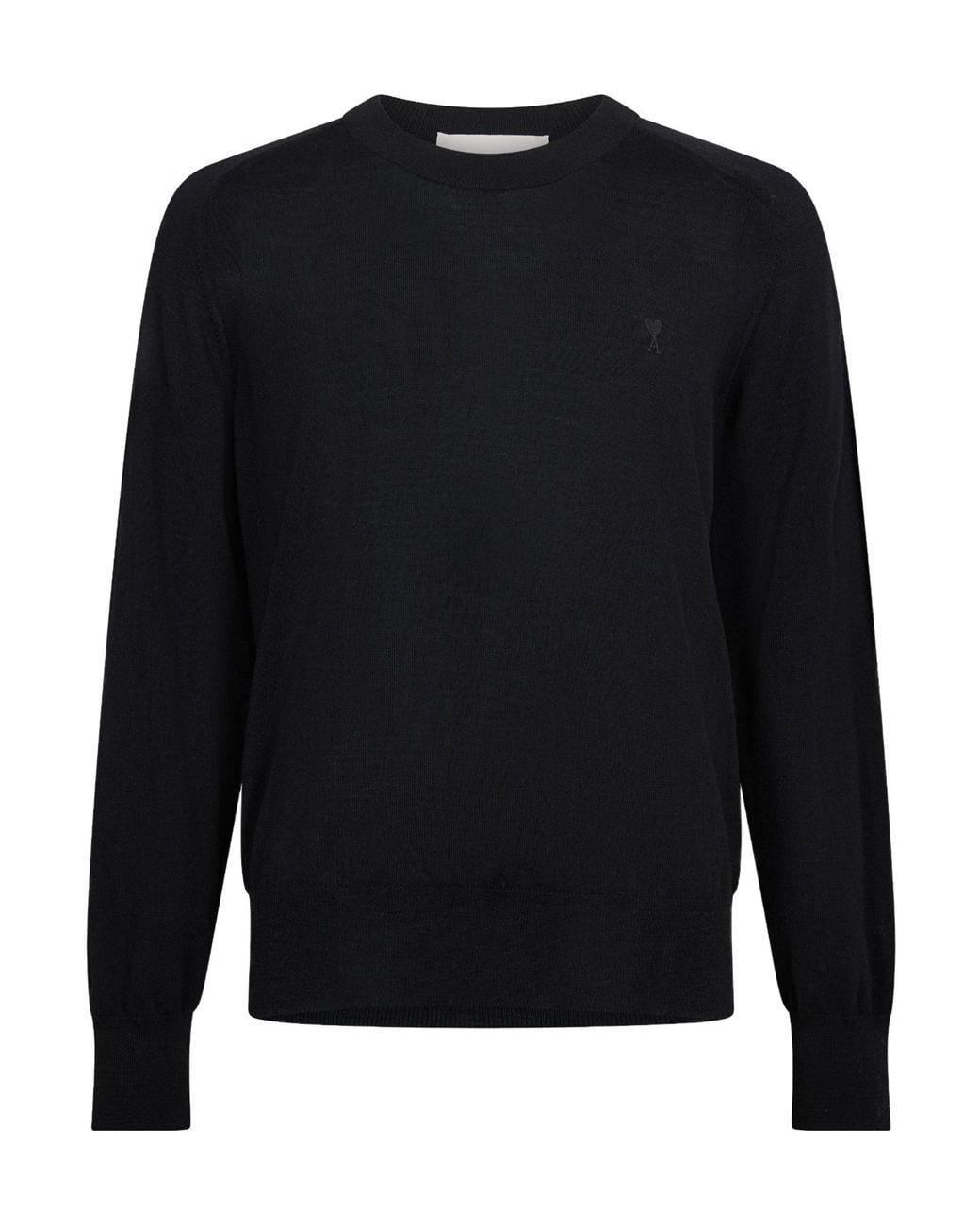 AMI Black Classic Crew Neck Sweater for men