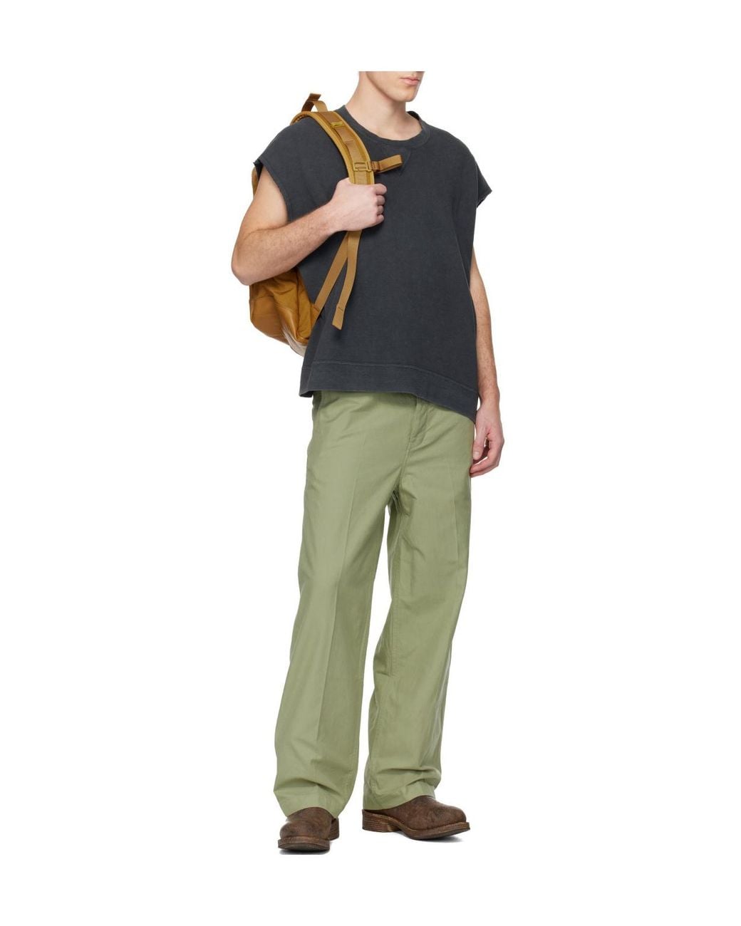 Visvim Green Extra-Wide Chino Trousers for men
