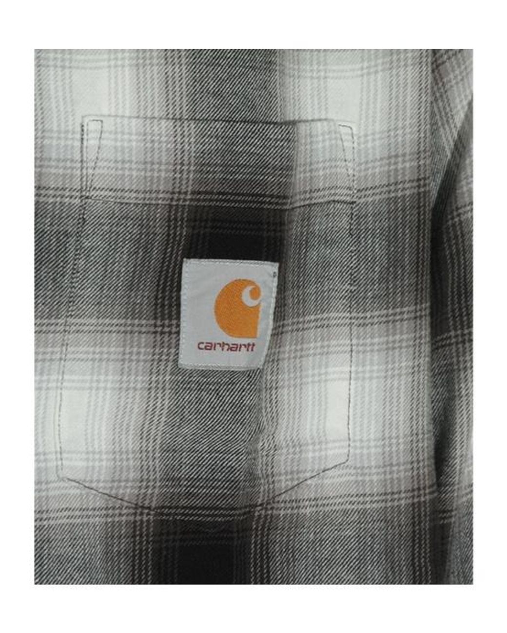 Carhartt Gray Check-Pattern Logo-Patch Shirt for men