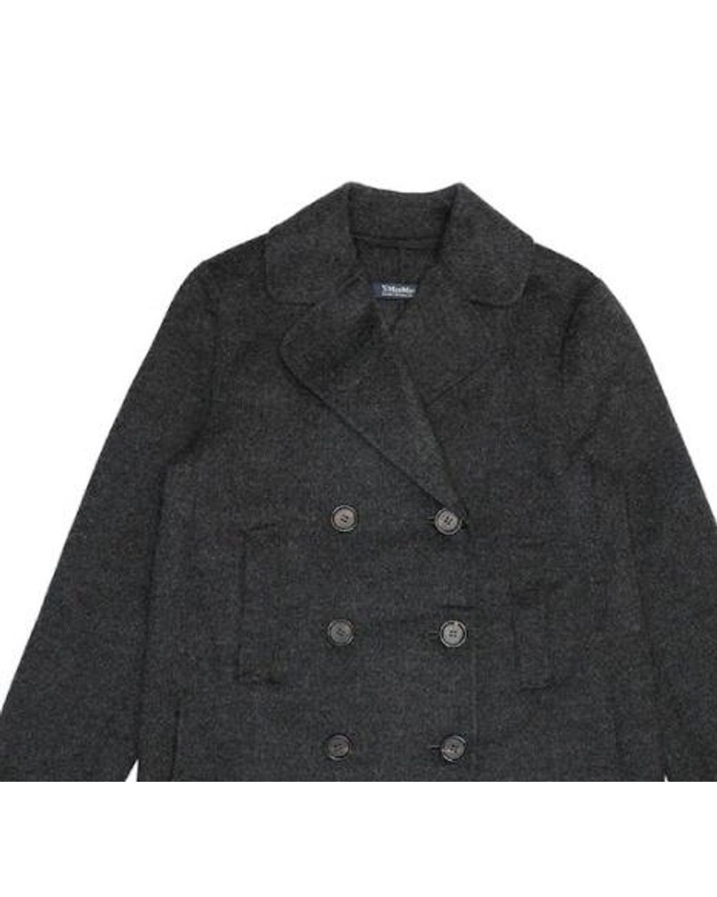 Max Mara Gray Notched Collar Coat