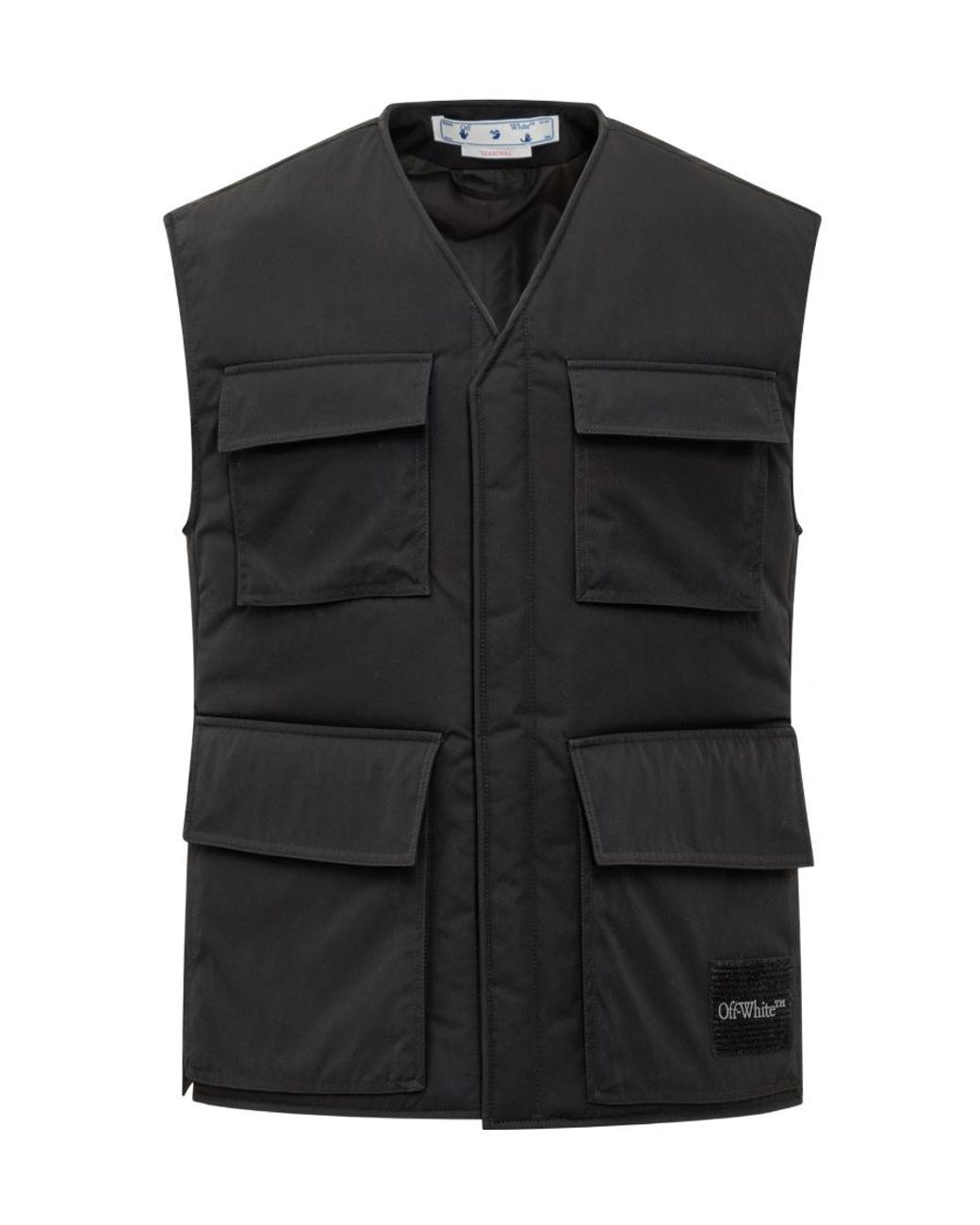 Off-White c/o Virgil Abloh Black Wave Tag Padded Vest for men