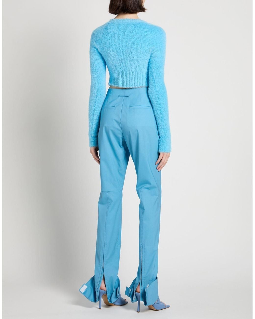 Jacquemus Blue Solid-Color Wool Trousers