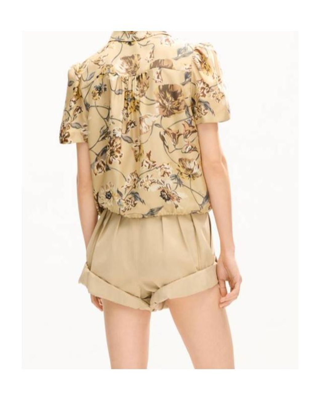 KENZO White Floral Print Drawstring Shirt
