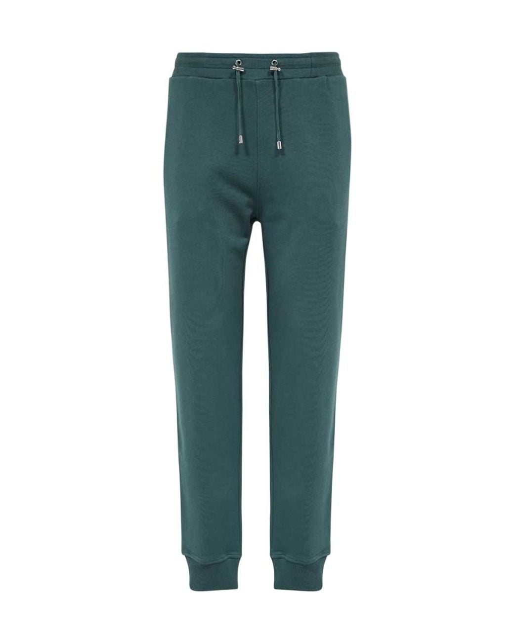 Balmain Green Logo Patch Drawstring Track Pants for men