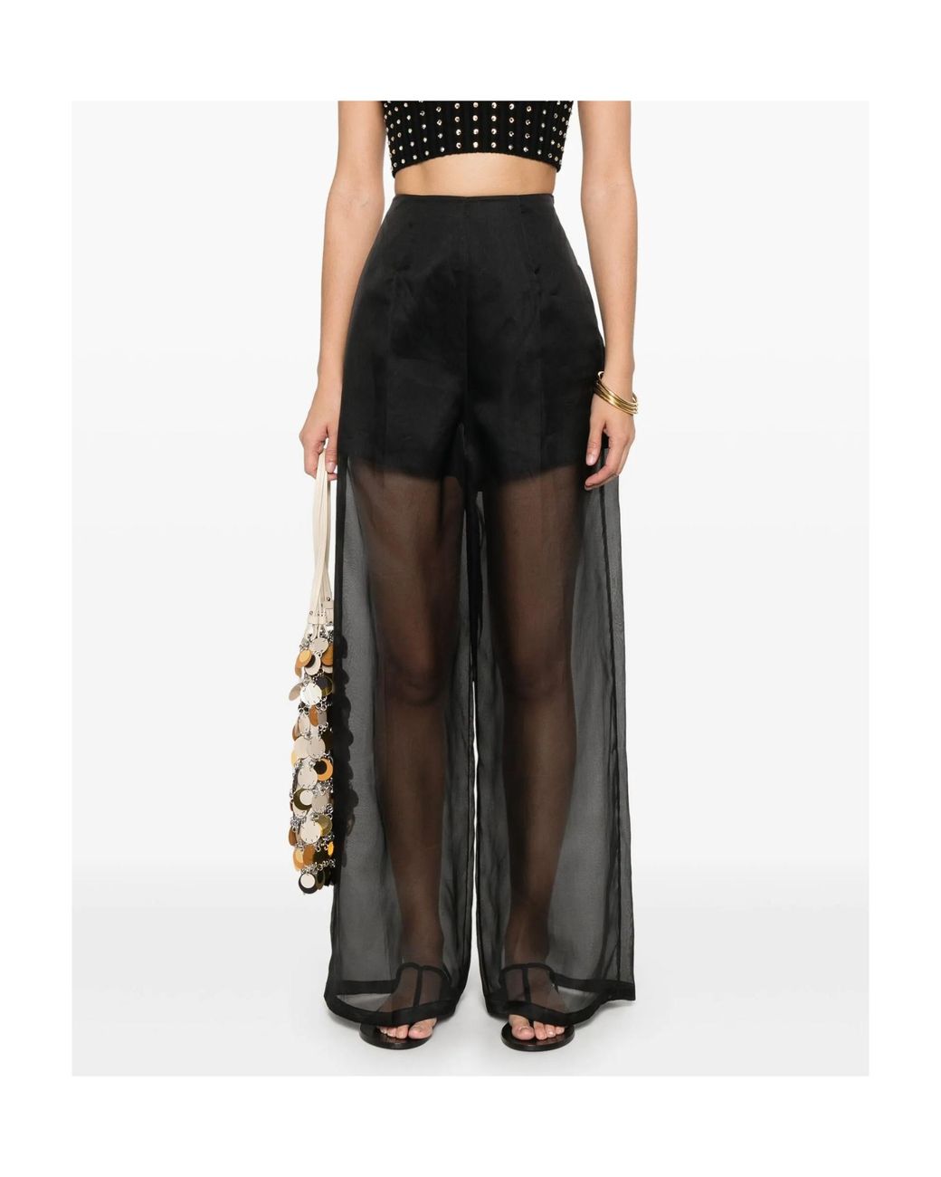 Forte_forte Black Silk Palazzo Pants