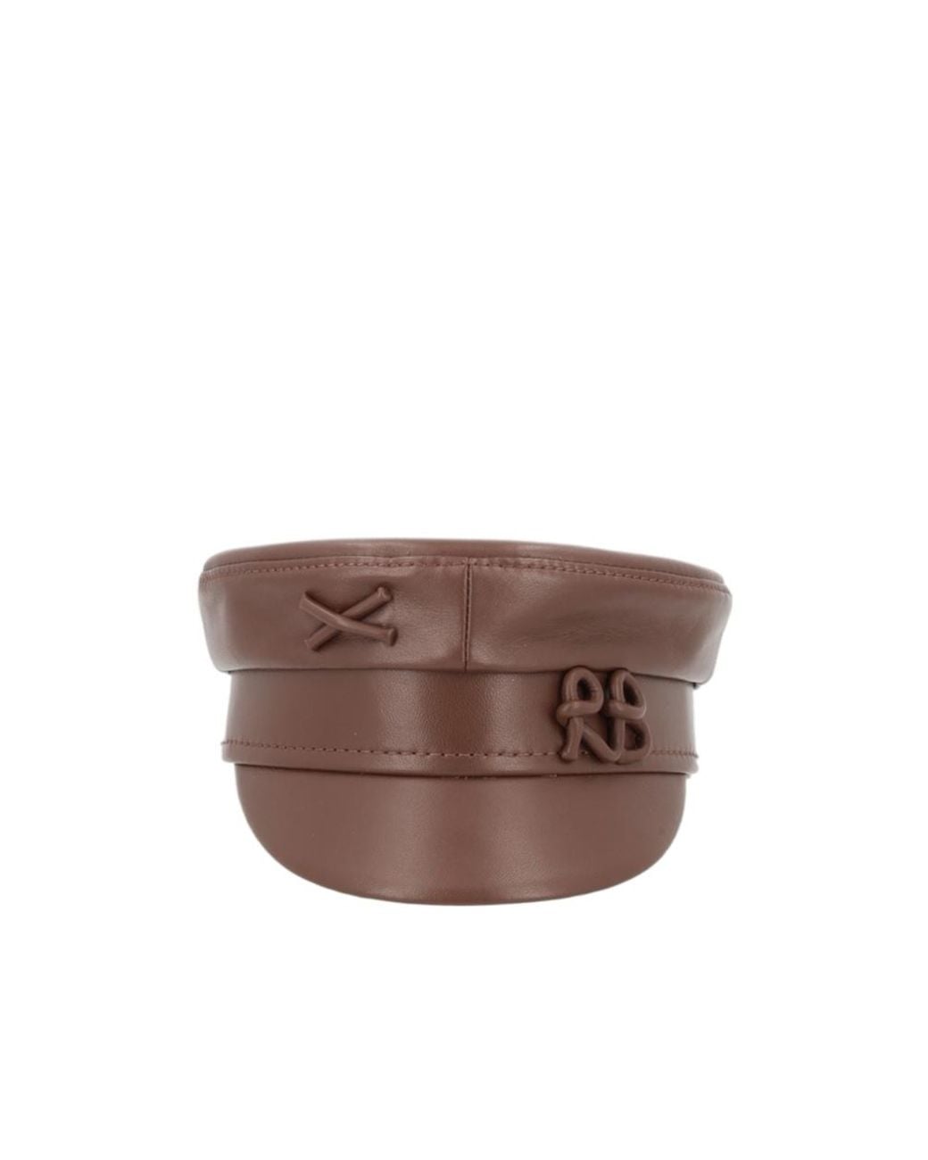 Ruslan Baginskiy Brown Leather Baker Boy Hat