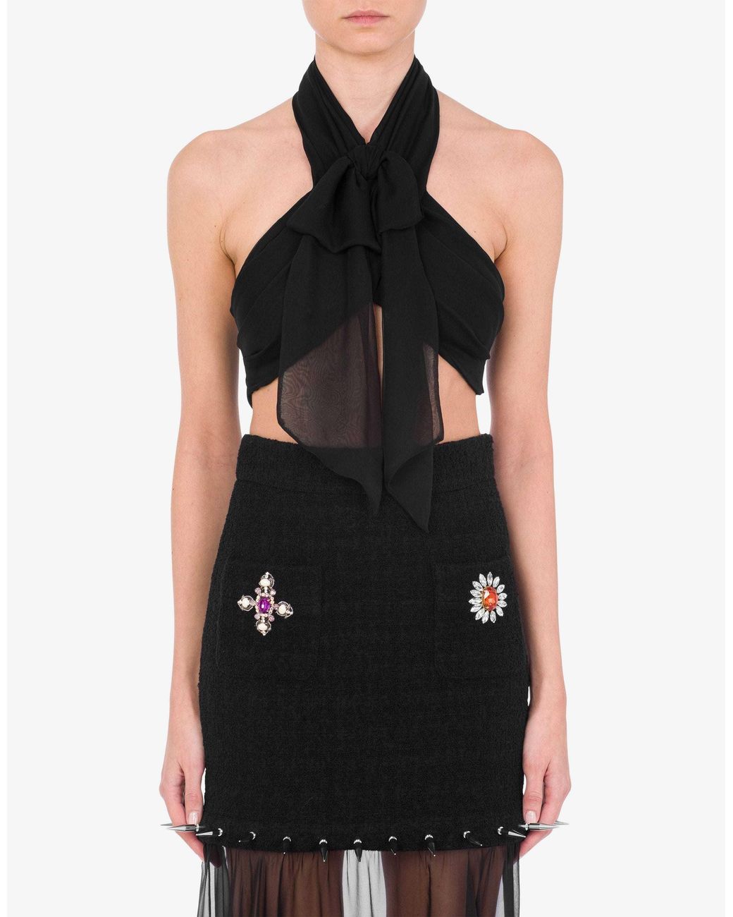 Moschino Black Sleeveless Tops