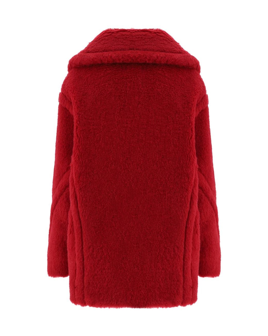 Max Mara Red Double-Breasted Long-Sleeved Coat