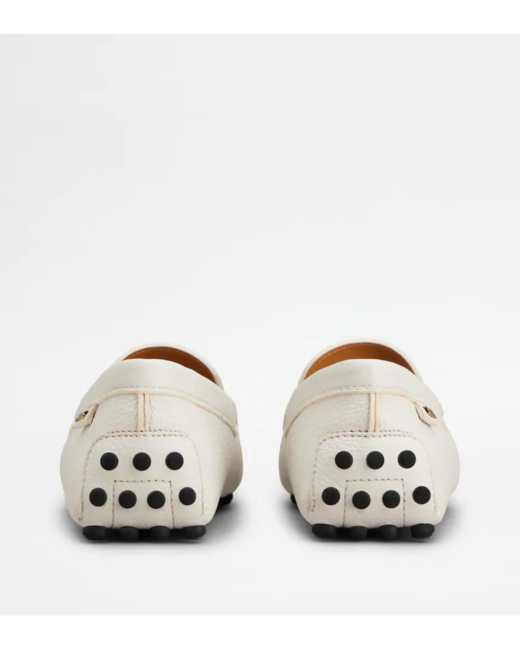 Tod's White Gommino Loafers
