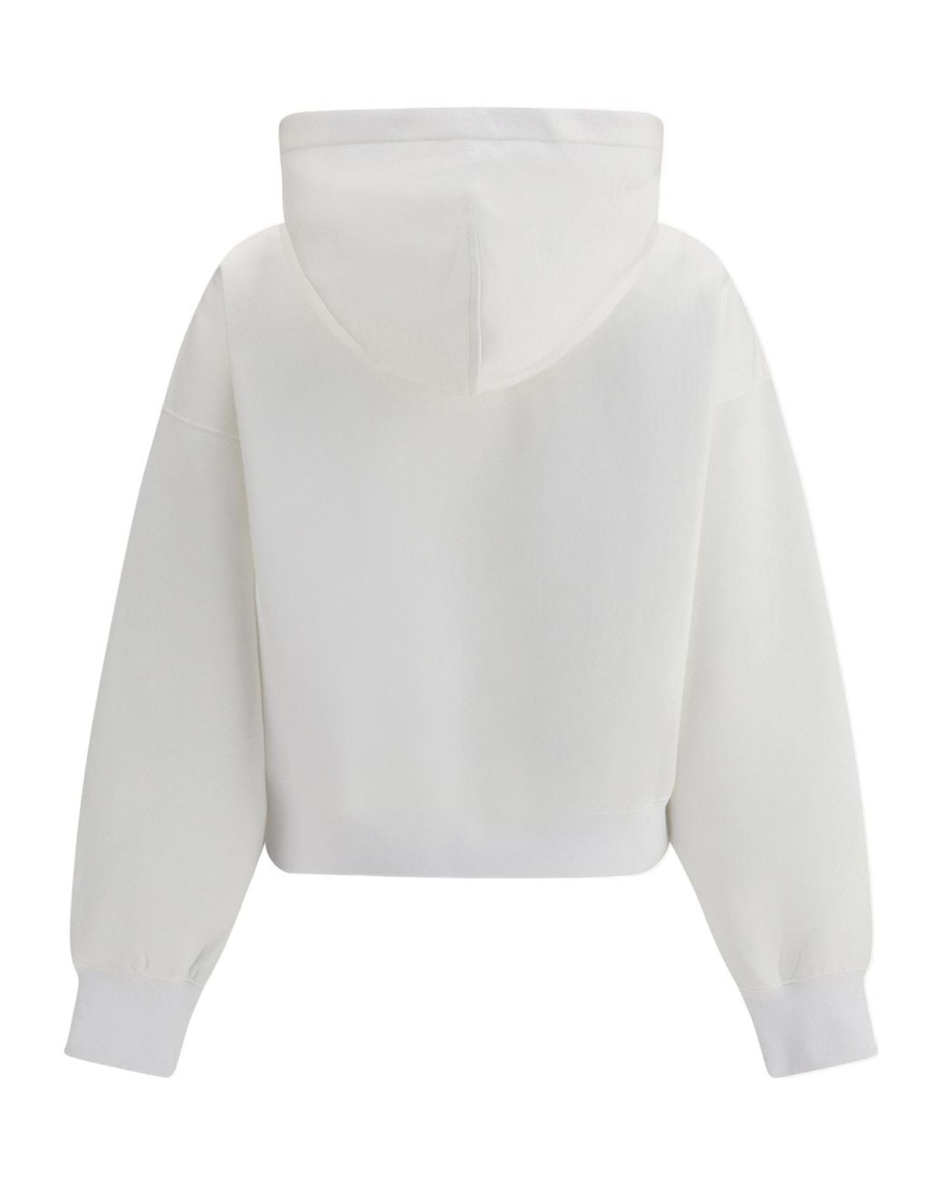 Gucci White Logo Printed Drawstring Hoodie