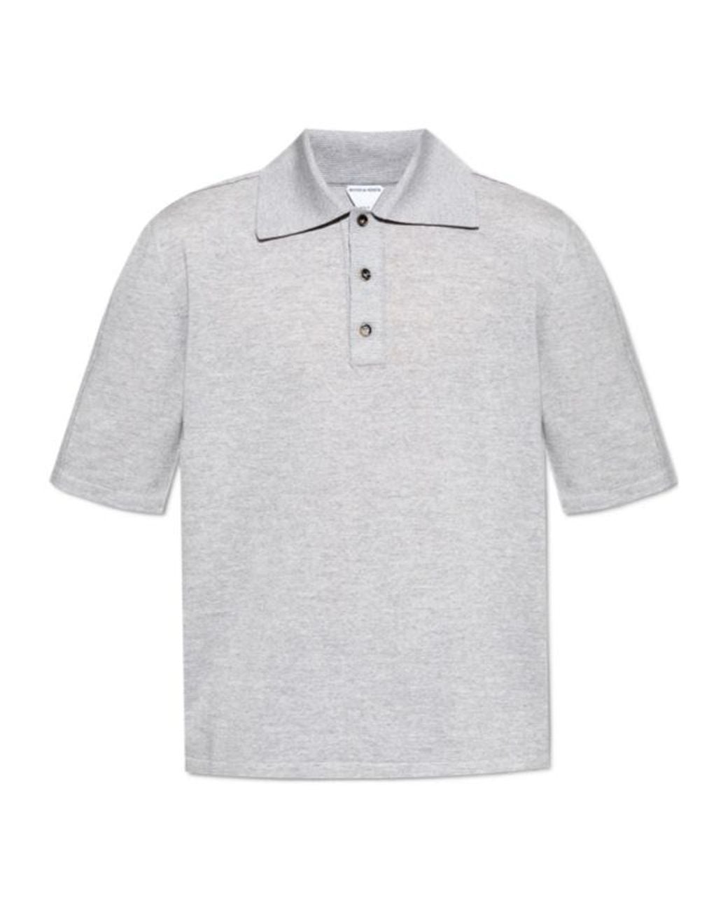 Bottega Veneta White Short-Sleeved Polo Shirt for men