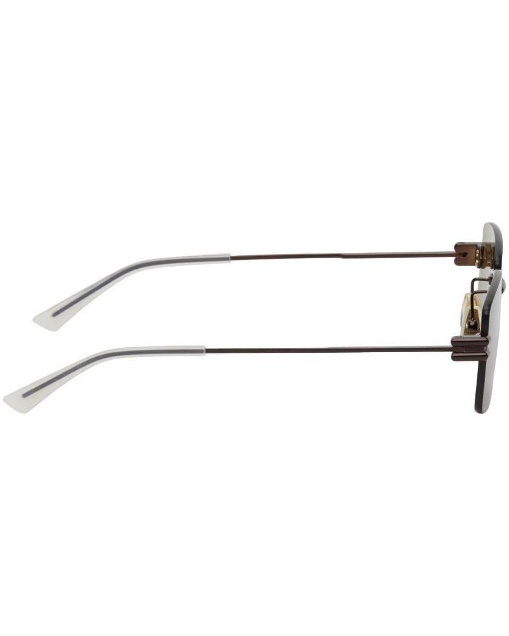 Bottega Veneta Multicolor Eyewear Rectangle-Frame Rimless Sunglasses
