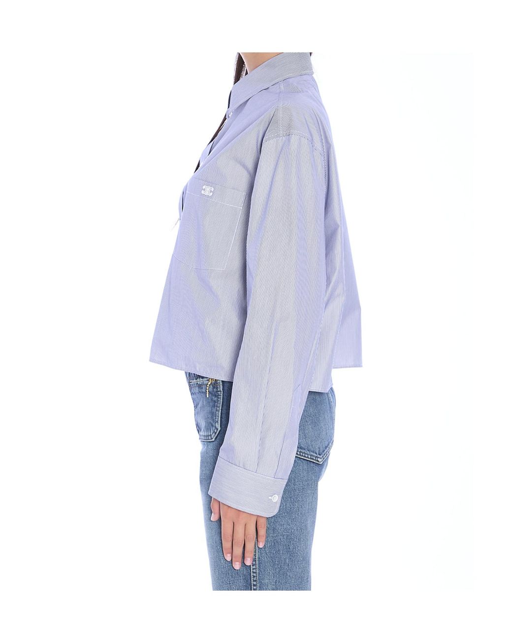 Céline Blue Cropped Shirt