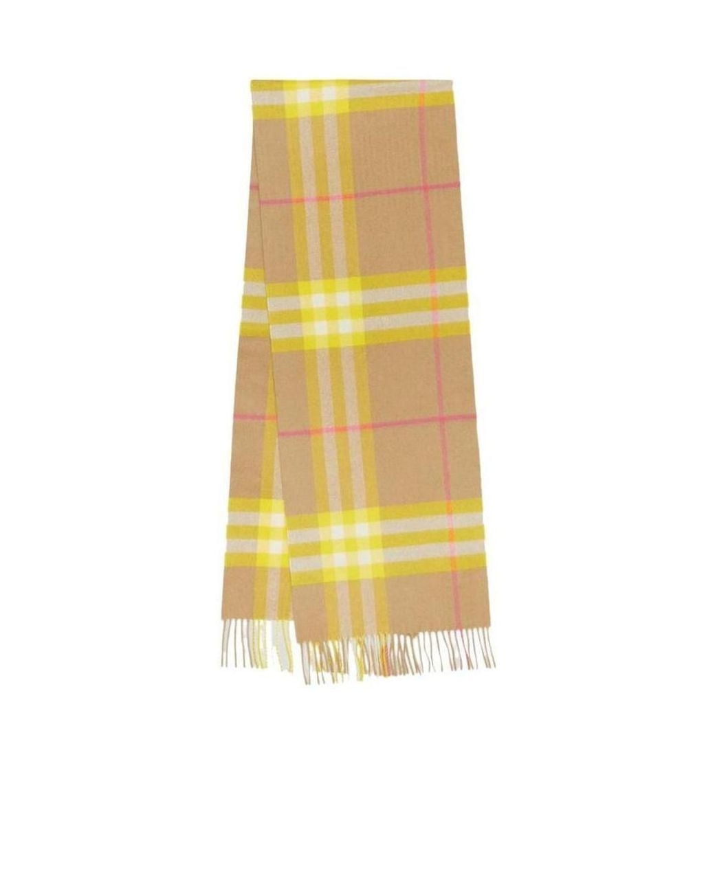 Burberry Yellow Embroidery Check Scarf for men