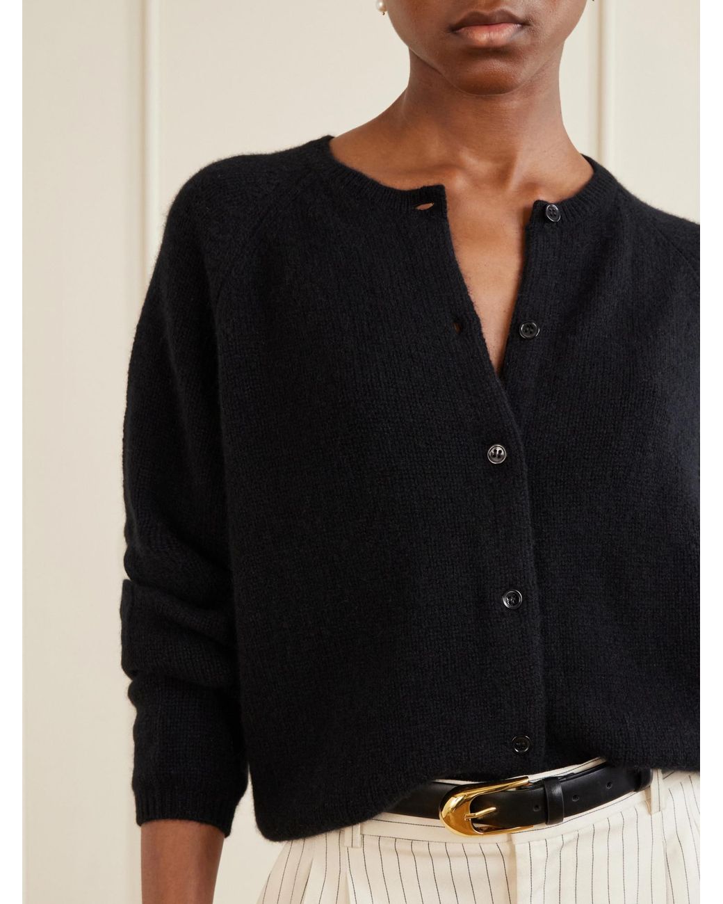 Doen Black Peroline Cashmere Cardigan