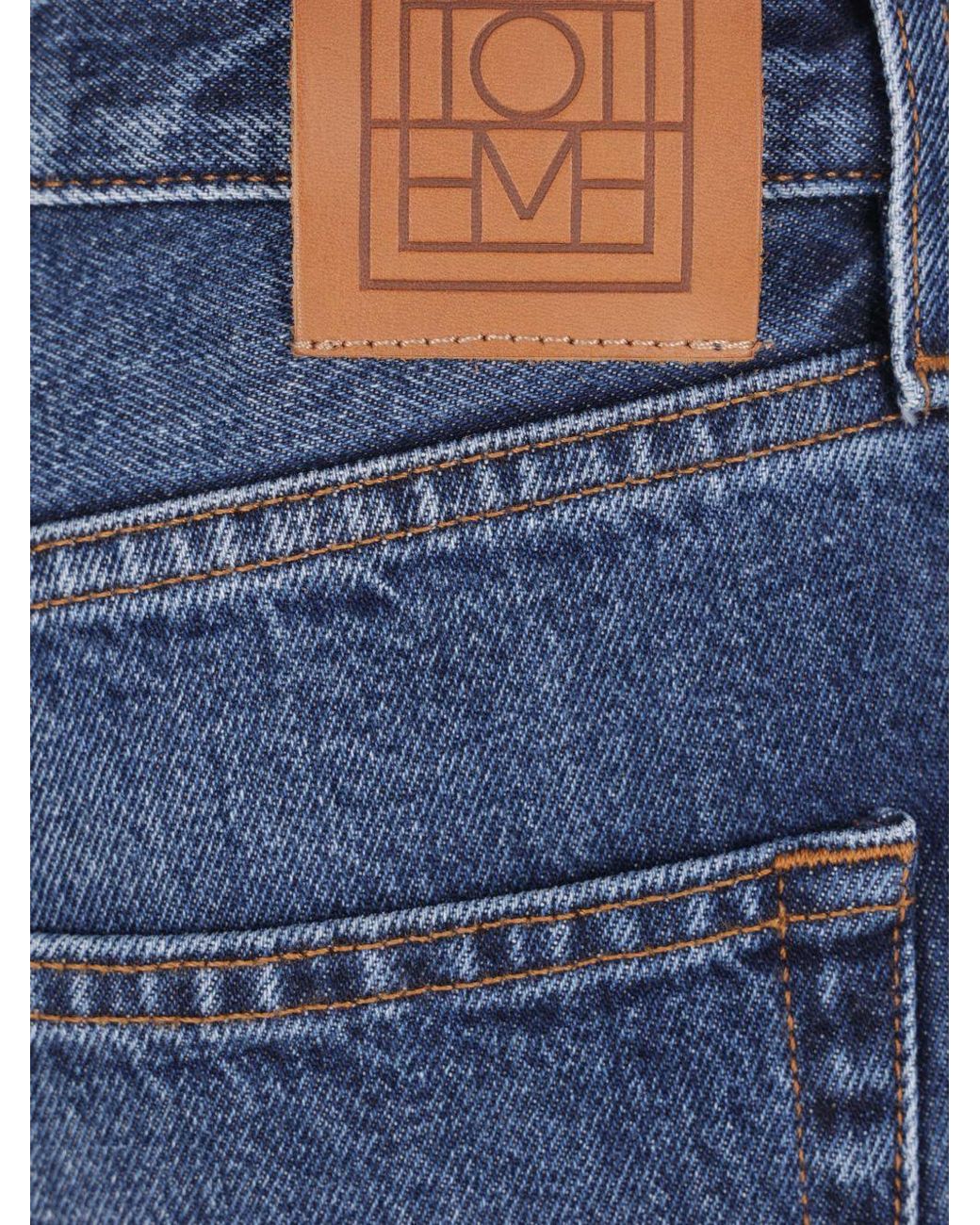 Totême  Blue Washed-Effect Twisted-Seam Jeans