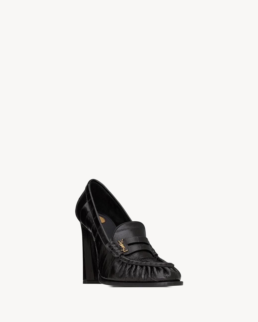 Saint Laurent Black Le Loafer Logo Plaque Pumps