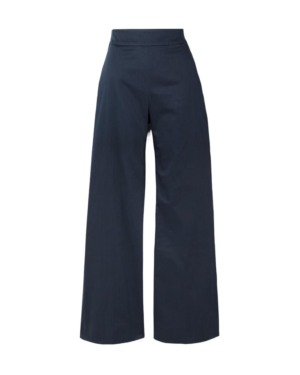 Carolina Herrera Blue High-Waisted Wide-Leg Casual Pants