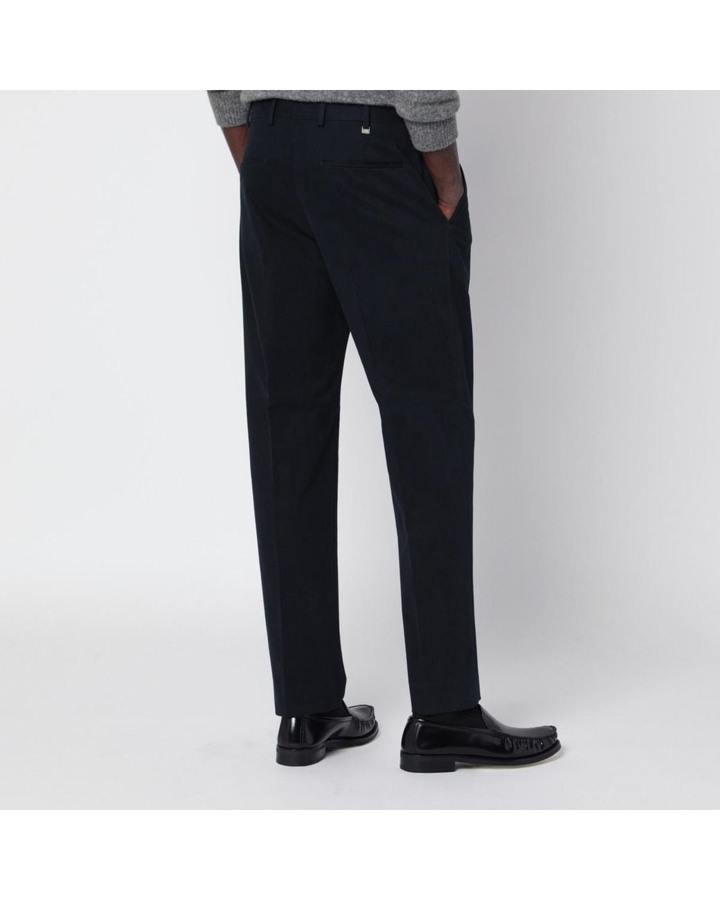 Pt Pantaloni Black Pt Torino Straight Leg Trousers for men