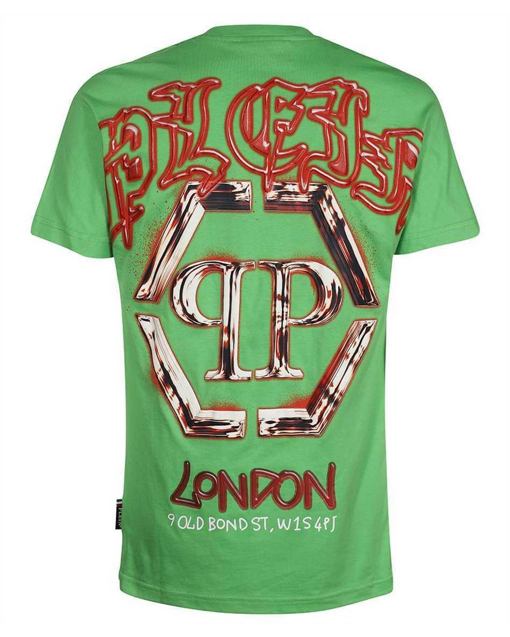 Philipp Plein Green T-Shirt With Round Neck And Short Sleeves for men