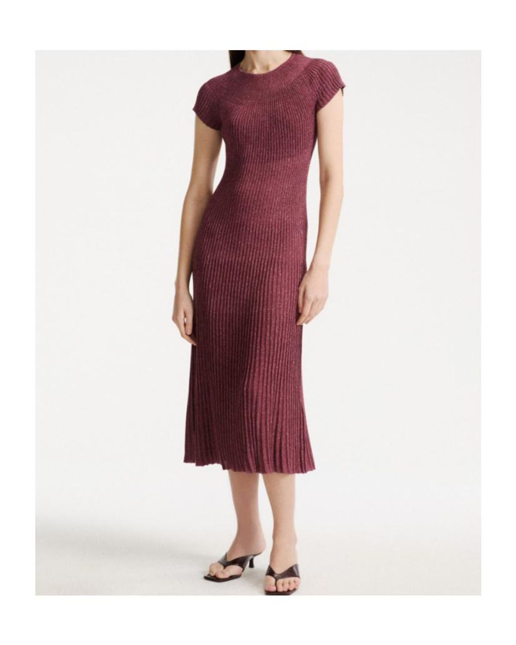 Marella Purple Lurex-Detail Knit Dress