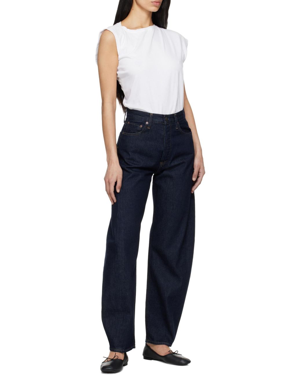 Agolde Blue Luna High Rise Pieced Taper Jeans