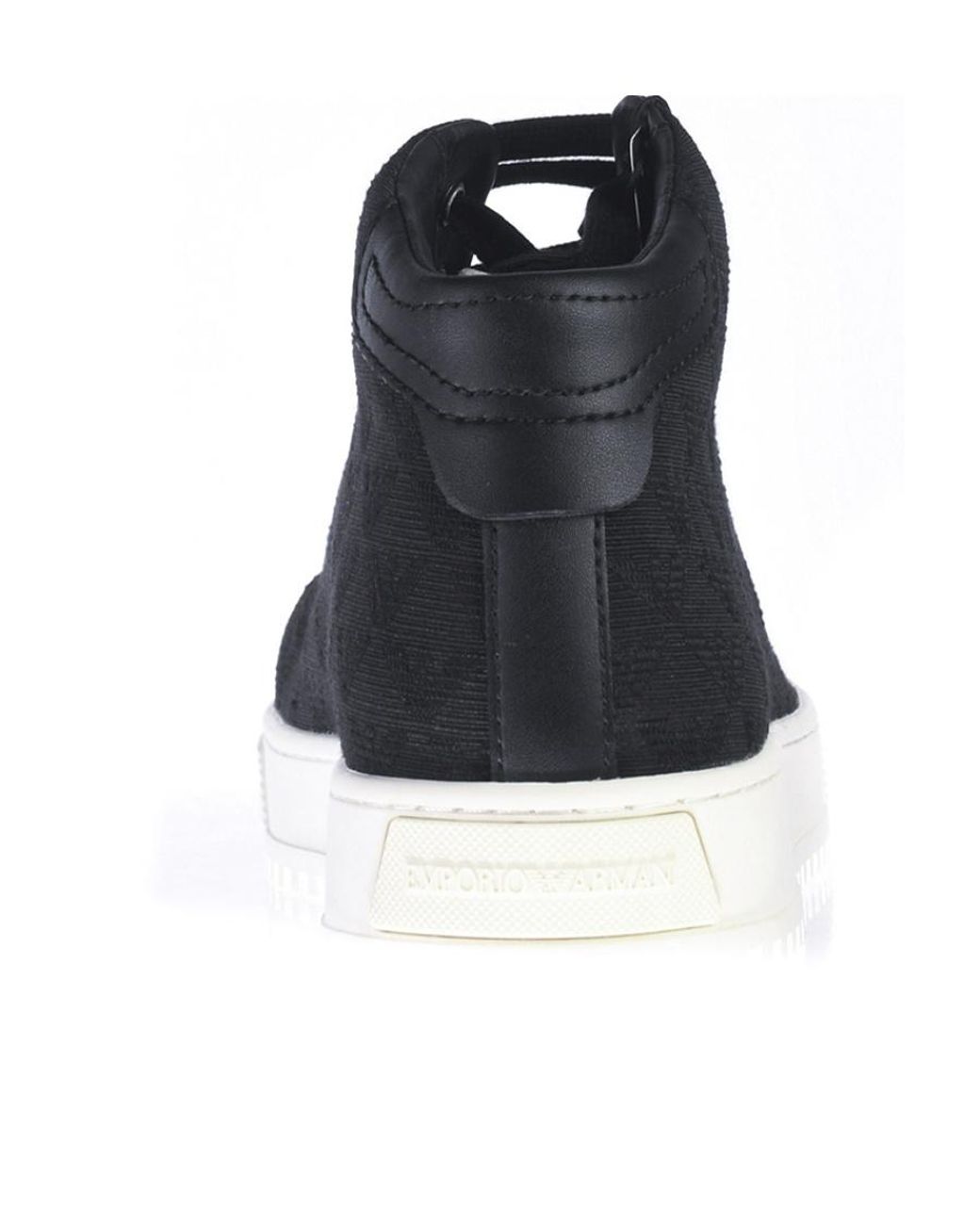 Emporio Armani Black Logo Lace-Up Sneakers for men