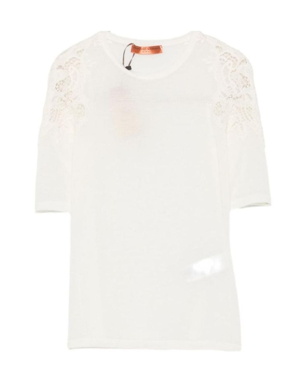 Ermanno Scervino White Long-Sleeved Knit Top