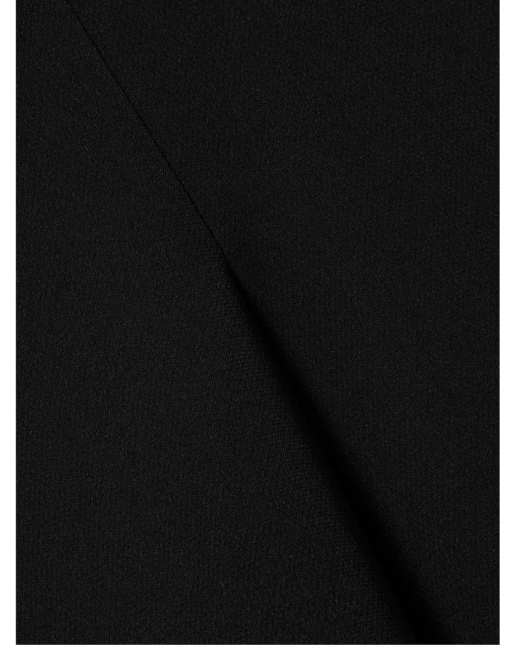 Proenza Schouler Black Georgia Button-Detailed Pleated Crepe Midi Dress