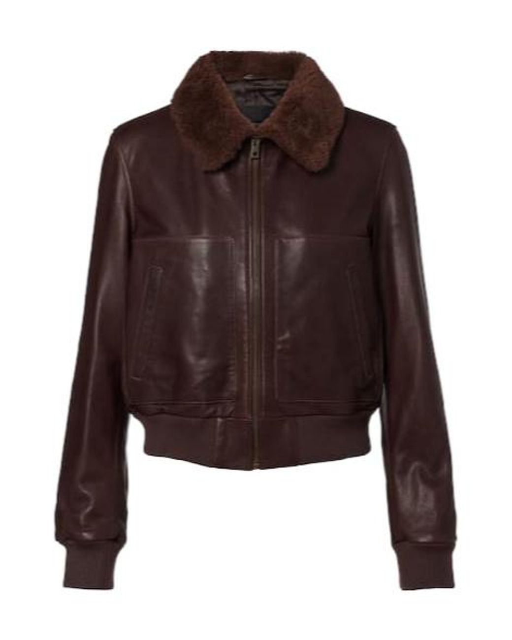 Nili Lotan Brown Zippered Leather Jacket