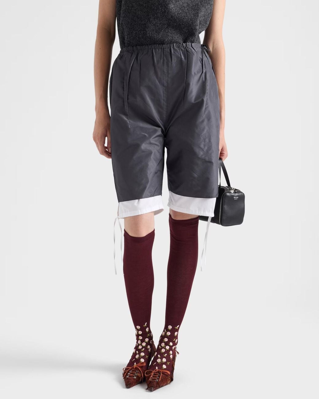 Prada Blue Taffeta Bermudas
