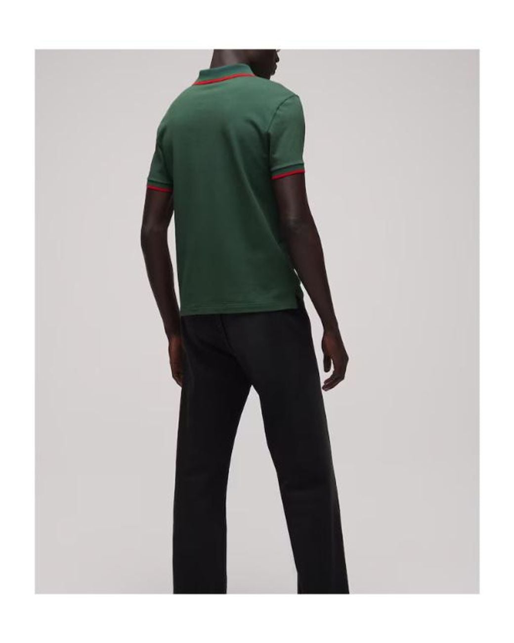 Gucci Green Cotton Piquet Polo Shirt With Embroidery for men