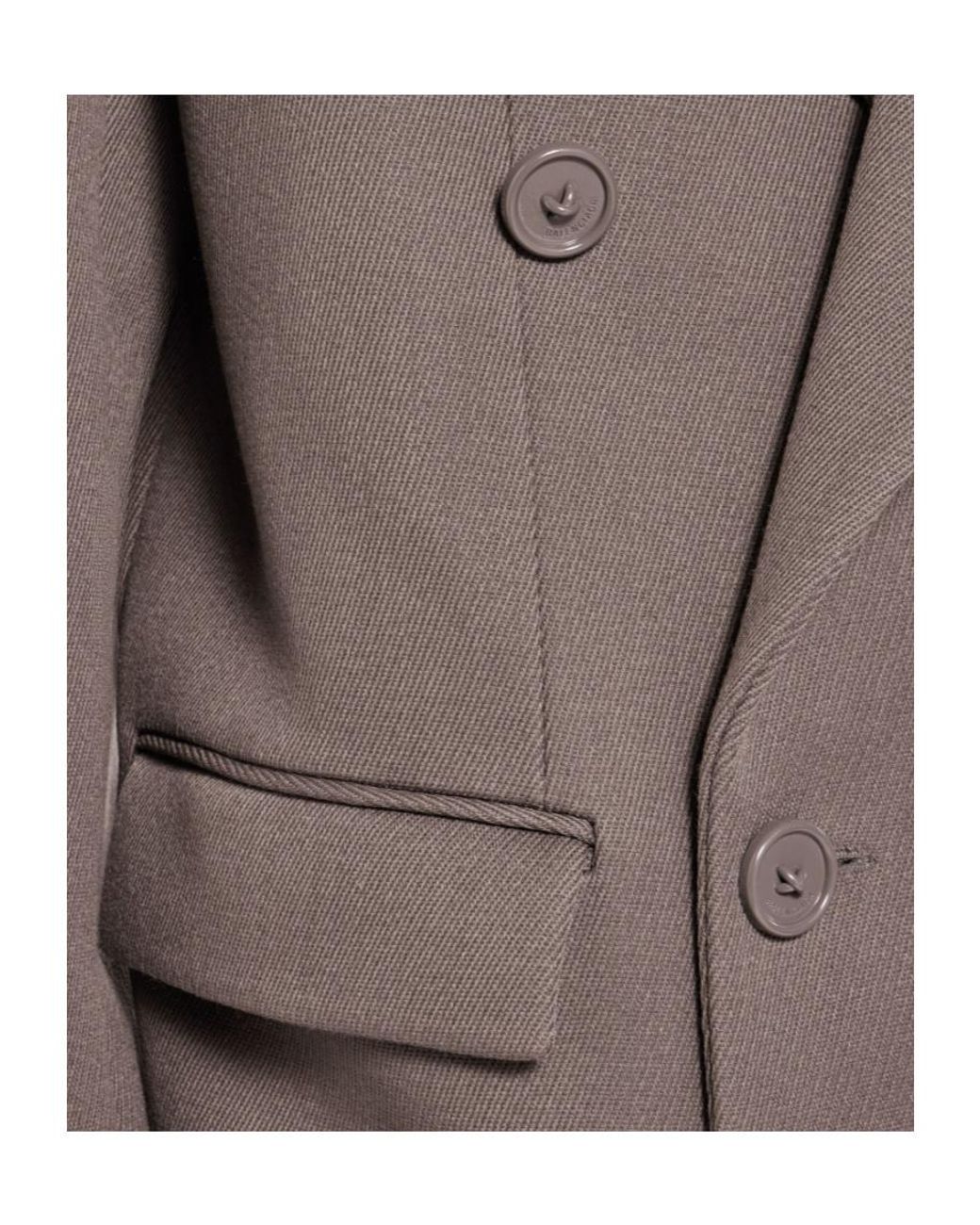 Balenciaga Brown Hooded Double-Breasted Coat for men