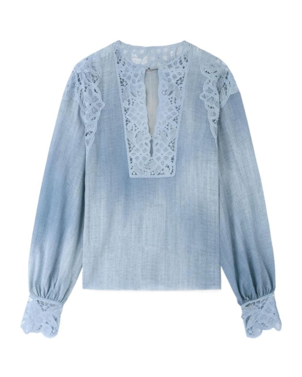 Ermanno Scervino Blue Long-Sleeve Blouse