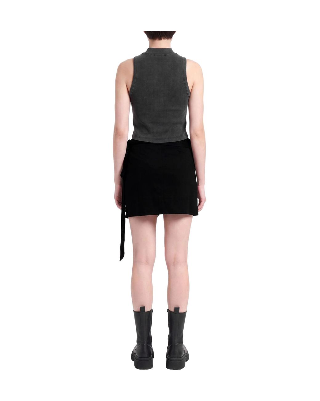 Isabel Marant Black Solid-Colored Irregular Wrap Skirt