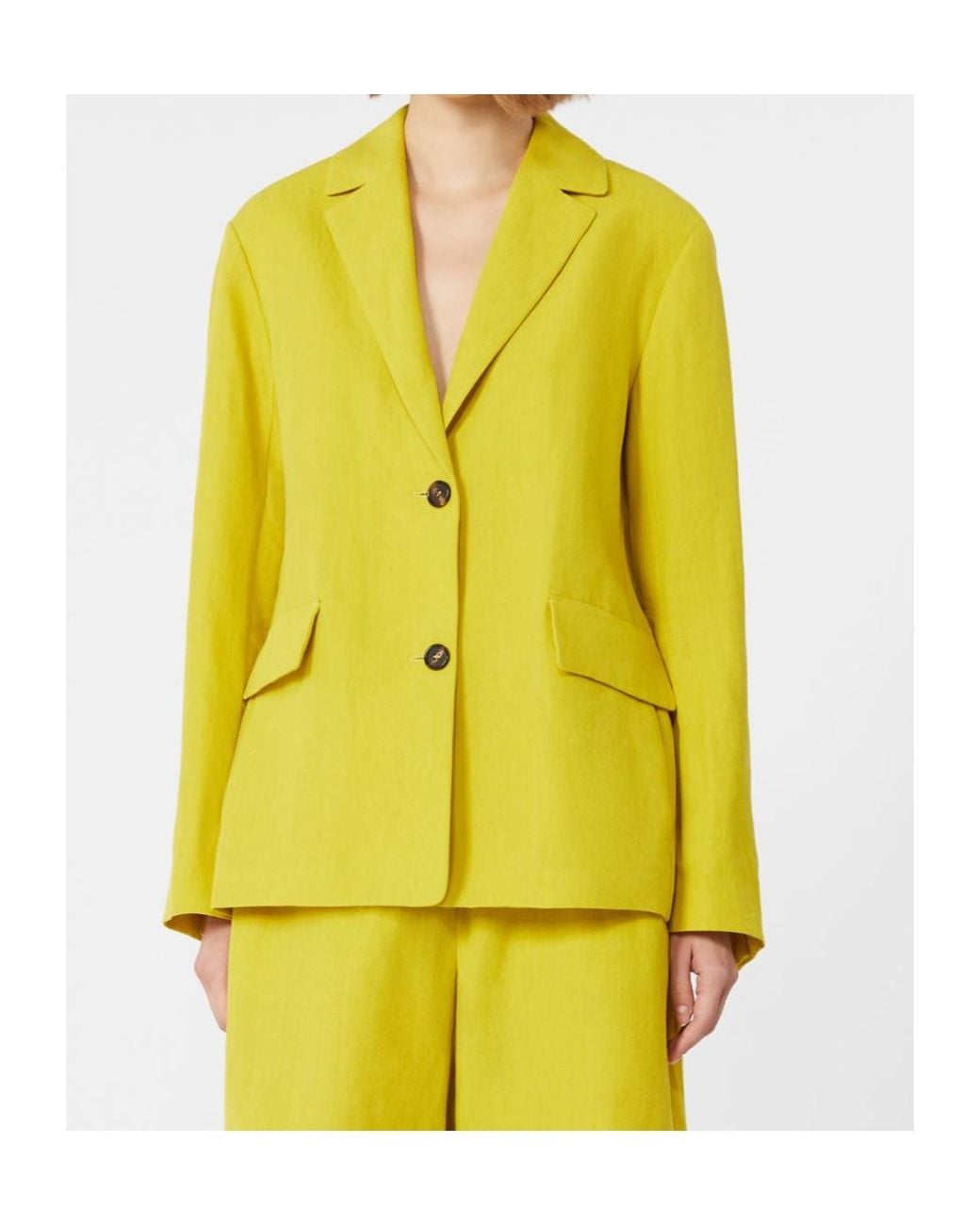 Max Mara Yellow 'S Alberta Single-Breasted Blazer