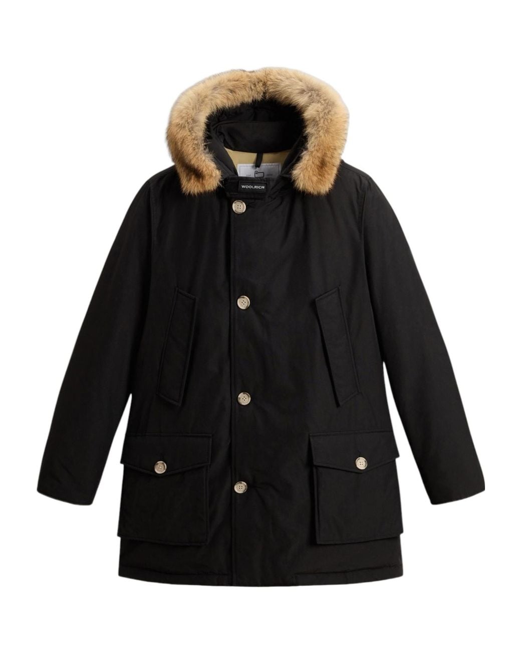 Woolrich Black Long-Sleeved Cotton-Padded Jacket for men