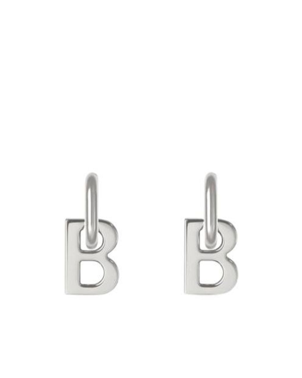 Balenciaga White B Chain Xs Earrings