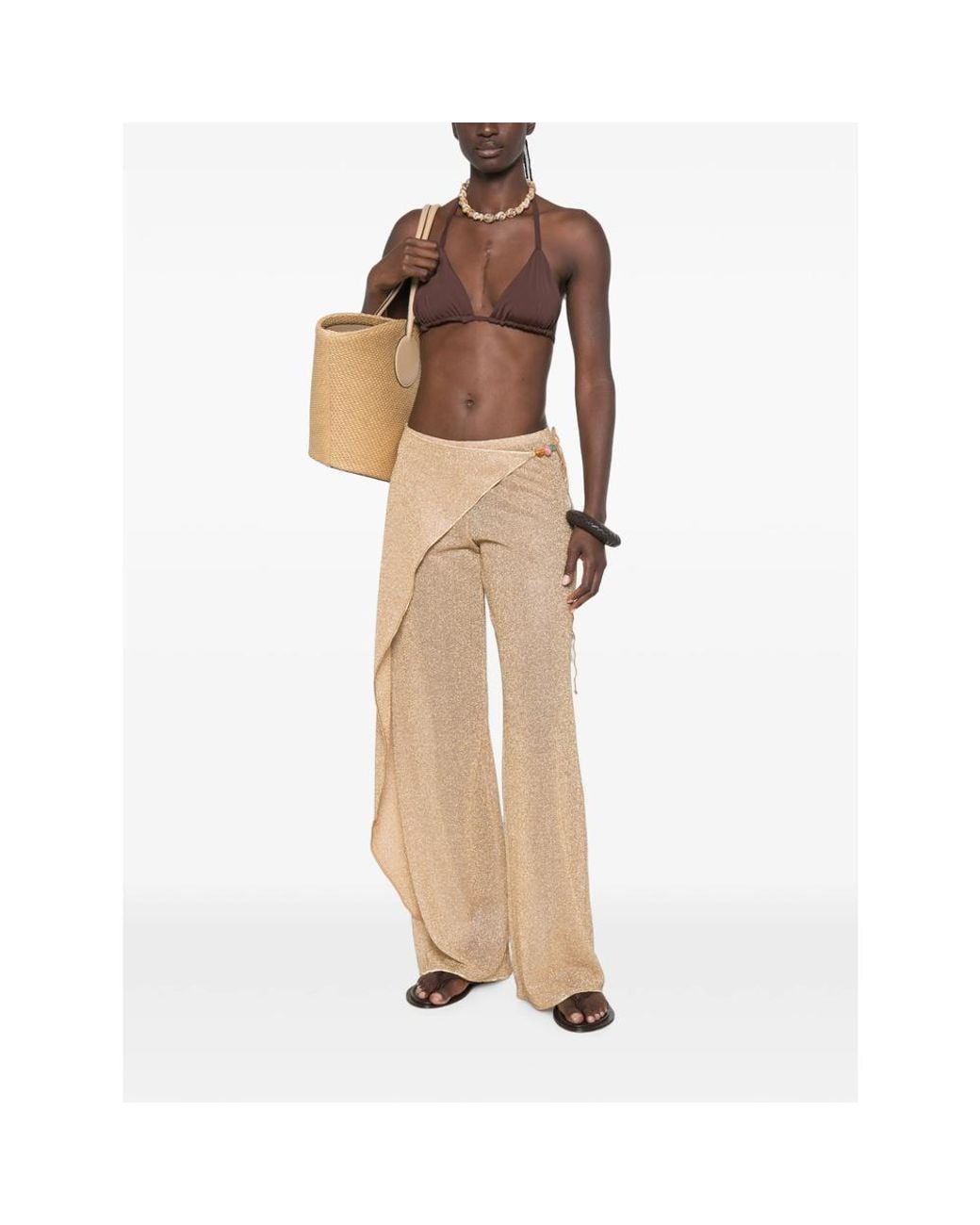 Oseree Natural Oséree Wrap Lurex Beach Pants