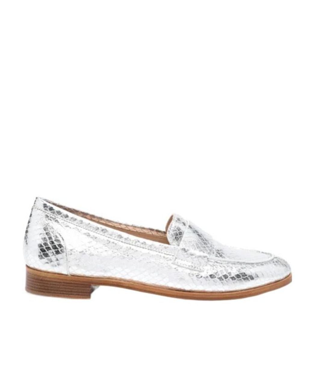 P.A.R.O.S.H. White Snake-Effect Loafers