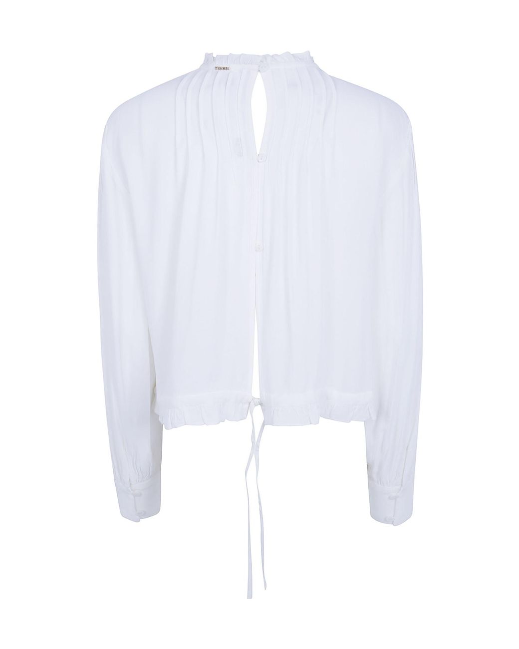 Twinset White Lace Panel Long Sleeve Top